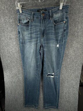 Judy Blue Jeans Women Boyfriend Fit Size 7 (28) Denim Stretch Distressed Ripped